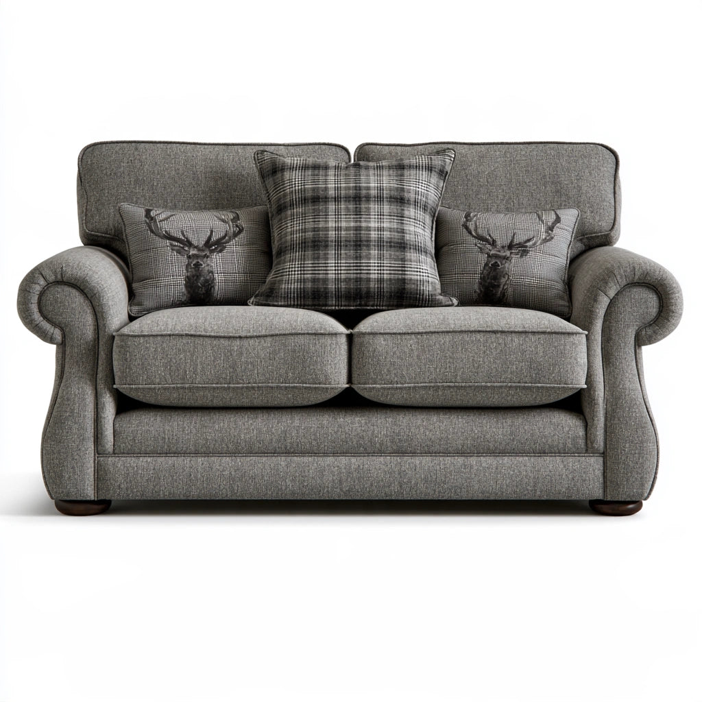 Nowoczesna sofa tapicerowana, tapicerowany tkaniną, kolor: szary