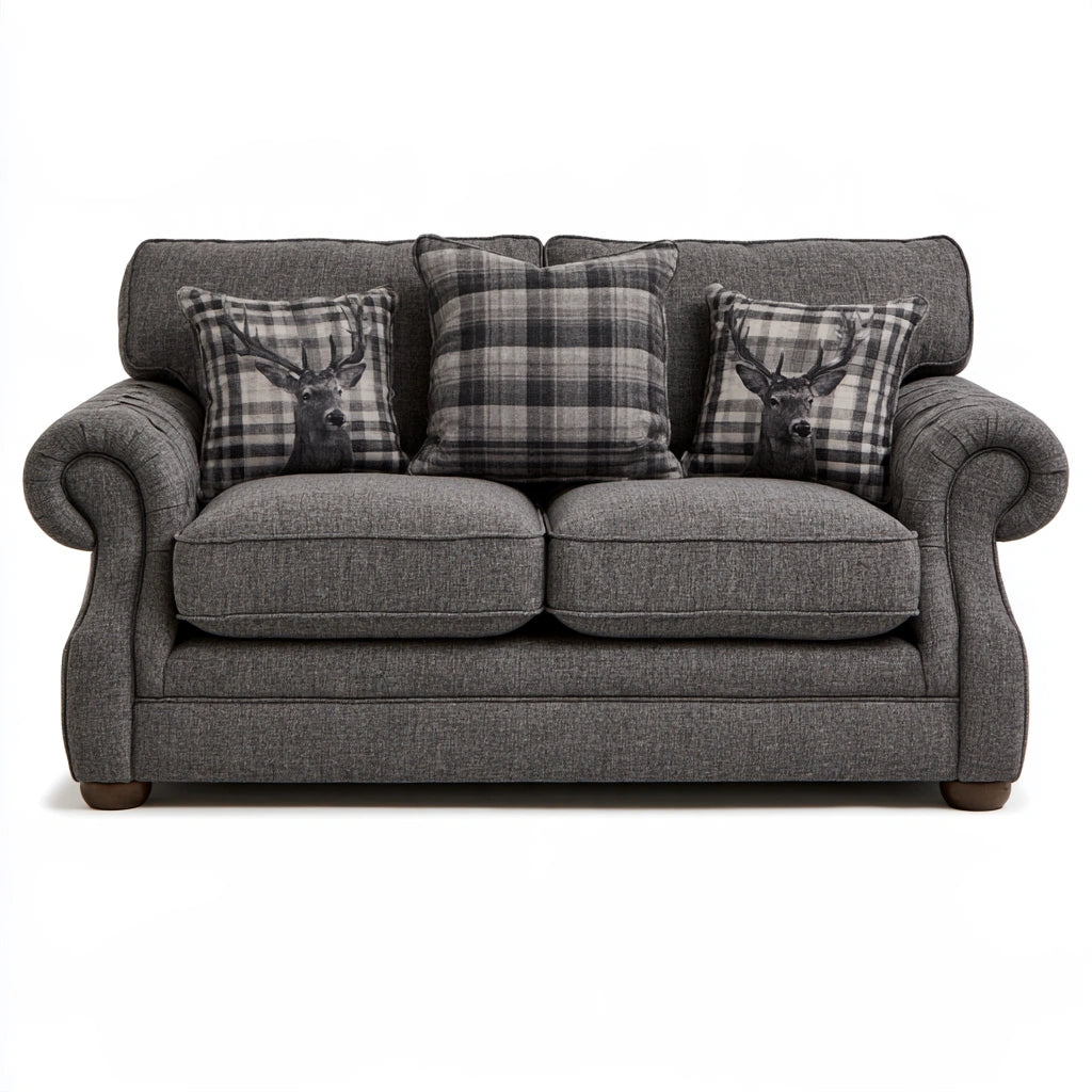 Nowoczesna sofa tapicerowana, tapicerowany tkaniną, kolor: szary